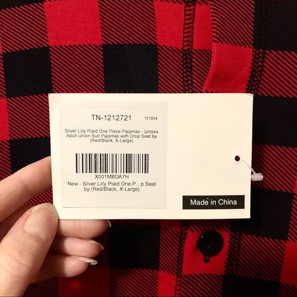 Buffalo Plaid 1-Piece Pajamas with drop seat NWT - Picture 6 of 6